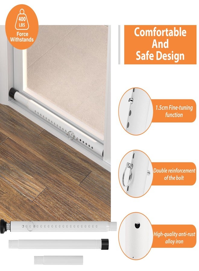 BsBsBest Window Security Bars Inside Adjustable 18 to 51 Inch Sliding Door Security Bar Interior White 1 Pack Window Locks Security up and Down Window Bars Security Extendable - Image 4